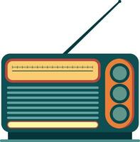 Retro radio with place for text vector illustration, Portable Shortwave Retro Radio, AM FM Retro Radio with antenna stock vector image