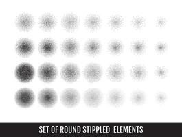 set of round dotted shadow elements vector