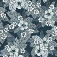 seamless floral pattern with flowers and leaves vector