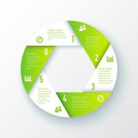 infographic circle diagram template with six steps vector