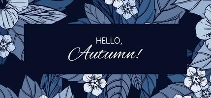 Autumn floral card, banner  or poster design vector