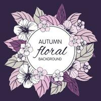 Autumn floral card, banner  or poster design vector