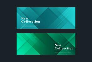 banner background . colorful. 2 set. green and blue gradation. abstract eps 10 vector