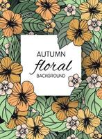 Autumn floral card, banner  or poster design vector