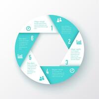 infographic template with 6 steps in a circle vector