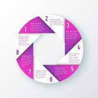 infographic template with 8 steps in a circle vector