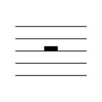 Minim or half rest symbol on staff flat vector isolated on white background. Musical notes symbol. Musical notation. For learning music