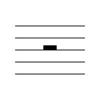 Minim or half rest symbol on staff flat vector isolated on white background. Musical notes symbol. Musical notation. For learning music