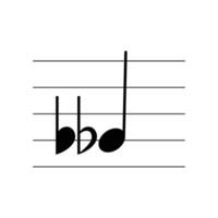 plano y un medio o sesquiplano símbolo en personal plano vector aislado en blanco antecedentes. microtono signo. musical símbolo. musical notación. tarjeta de memoria flash para aprendizaje música