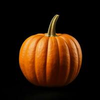 ai generativo un imagen de un calabaza terminado un negro antecedentes foto