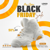 Black friday sale social media banner psd template design