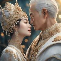 Free download realistic couple portrait, Ai Generaive photo