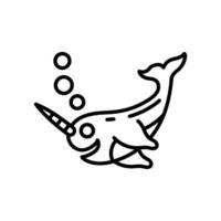 Narwhal icon in vector. Illustration vector