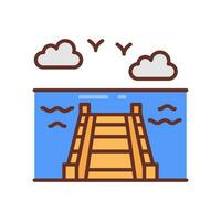 Pier icon in vector. Illustration vector