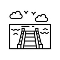 Pier icon in vector. Illustration vector