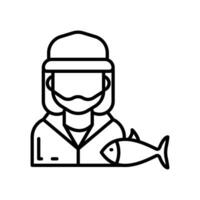 Fisherman icon in vector. Illustration vector