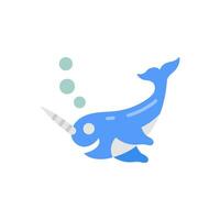 Narwhal icon in vector. Illustration vector