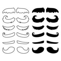 Mustache vector icon set. Barber illustration symbol collection.
