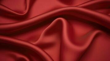 AI Generative red background silk fabric photo