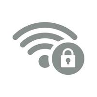 Wi fi and padlock, secured connection icon. Wi-fi protected internet access vector. vector