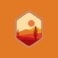 Desert illustration with minimalist design. vector