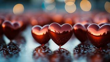 San Valentín decoración en forma de corazon para San Valentín día eventos, ai generativo foto