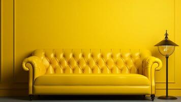 Elevate Your Space Discover the Luxury of a Yellow Room, AI Generative photo