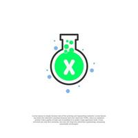 vector letter x on lab icon design template illustration