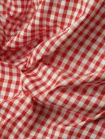 AI Generative red and white checkered fabric photo