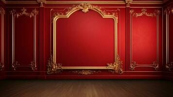 opulencia lujo rojo habitación diseño ideas y inspiración, ai generativo foto