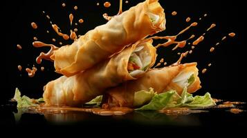 AI Generative a photo of spring rolls