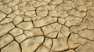 AI Generative dry and cracked sandy ground surface photo