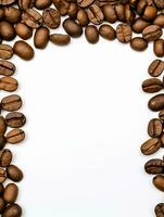 AI Generative coffee beans on a white background photo