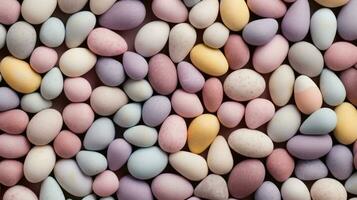 AI Generative pile of pebbles colored in pastel colors photo