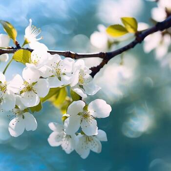ai generativo blanco flores florecer foto