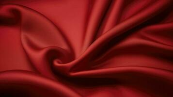 AI Generative red background silk fabric photo