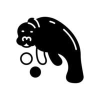 Manatee icon in vector. Illustration vector