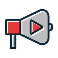 Video Marketing Thick Line Filled Dark Colors vector