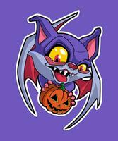 Vampire Bat Halloween. Spooky Horror Cartoon Illustration Style. vector