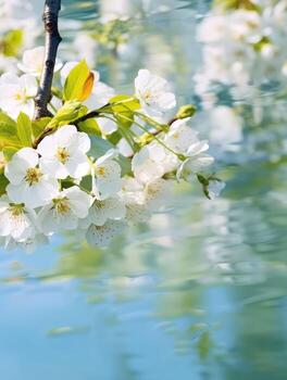 ai generativo blanco flores florecer foto