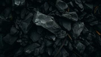 AI Generative a black coal background photo