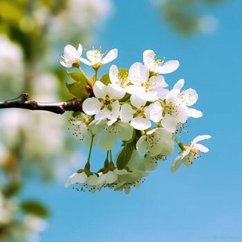 ai generativo blanco flores florecer foto