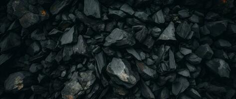 AI Generative a black coal background photo