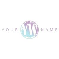 YW Initial Logo Watercolor Vector Design