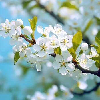 ai generativo blanco flores florecer foto