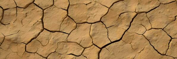 AI Generative dry and cracked sandy ground surface photo