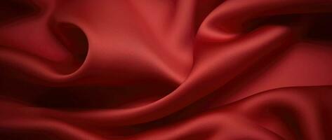 AI Generative red background silk fabric photo