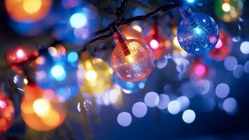 magia de festivo luces fiesta decoraciones fotografía, ai generativo foto