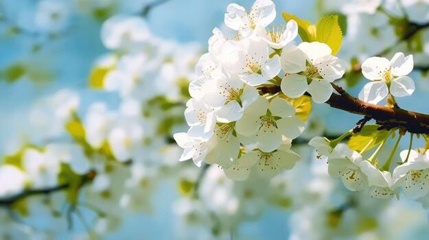 ai generativo blanco flores florecer foto