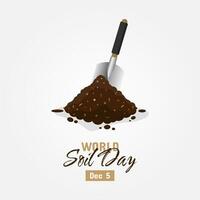 World Soil Day poster with soil and shovel vector